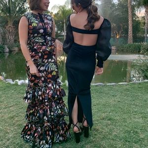 ASOS long sleeve backless evening dress 4